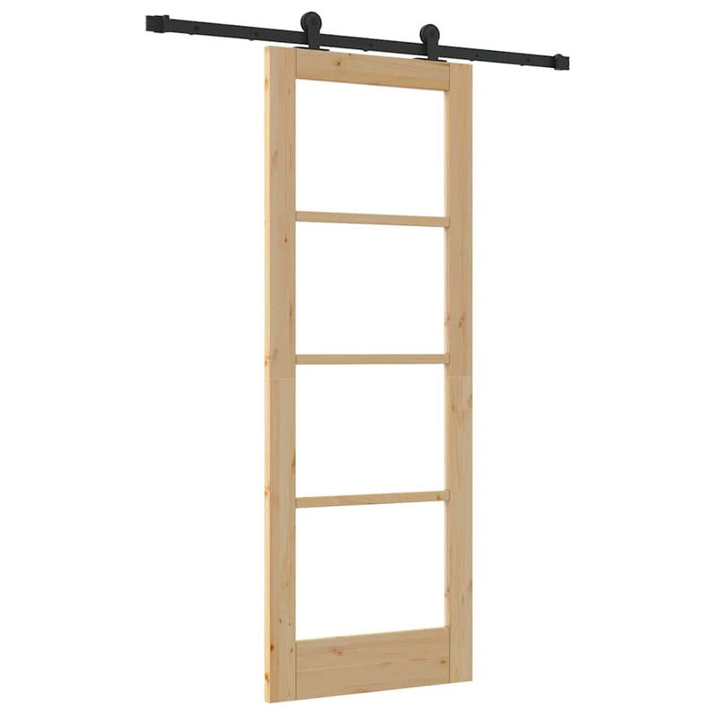 vidaXL Csúszó Ajtó ORKDAL Barna 73.5 x 198.5 cm Fa és fém
