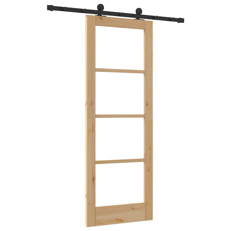 vidaXL Csúszó Ajtó ORKDAL Barna 73.5 x 198.5 cm Fa és fém
