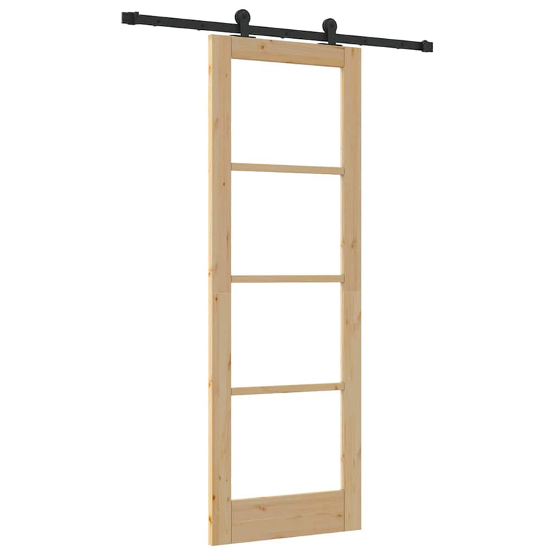 vidaXL Csúszó Ajtó ORKDAL Barna 73.5 x 211 cm Fa és fém