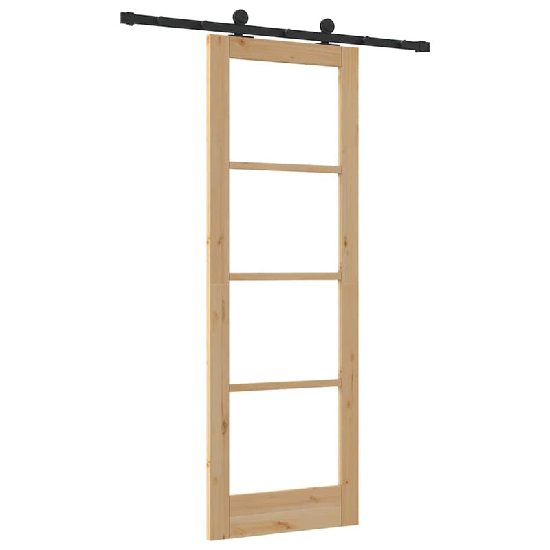 vidaXL Csúszó Ajtó ORKDAL Barna 73.5 x 211 cm Fa és fém