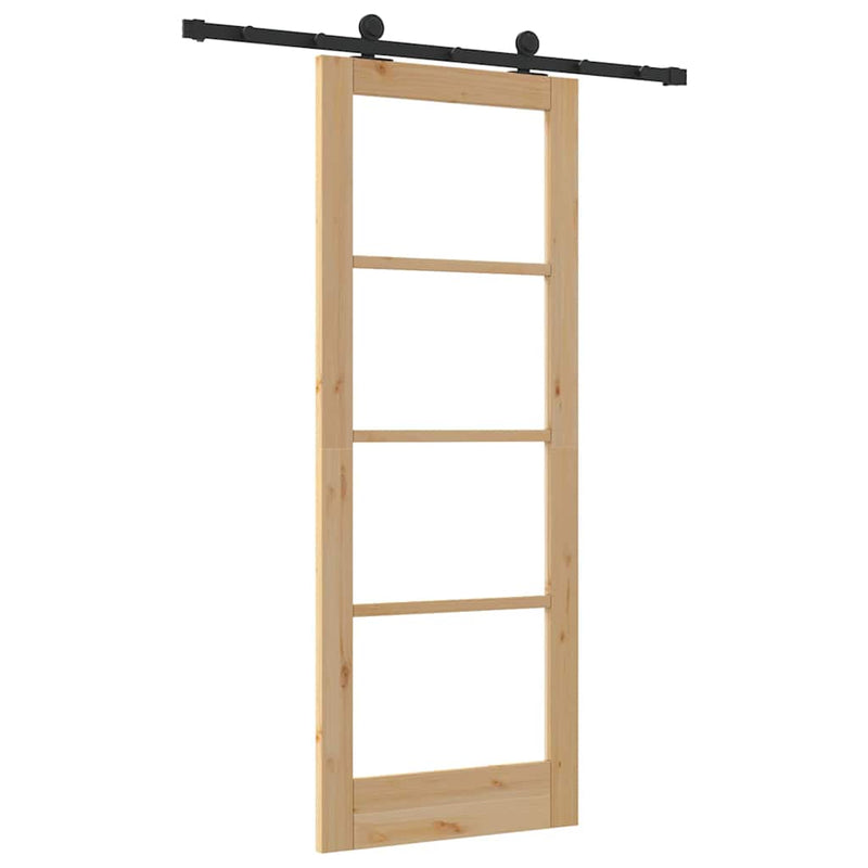 vidaXL Csúszó Ajtó ORKDAL Barna 78 x 202 cm Fa és fém