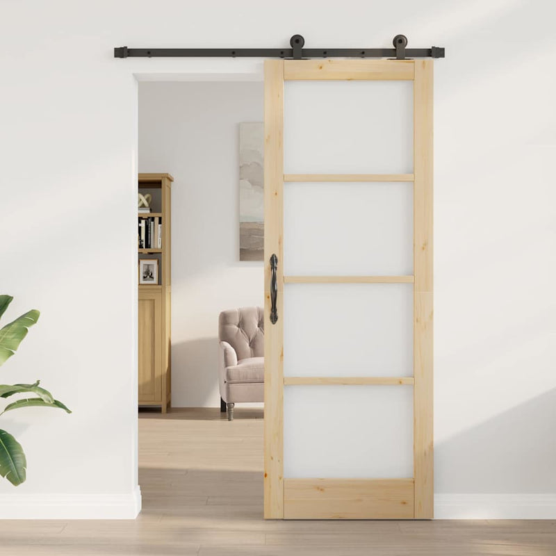 vidaXL Csúszó Ajtó ORKDAL Barna 78 x 211 cm Fa és fém