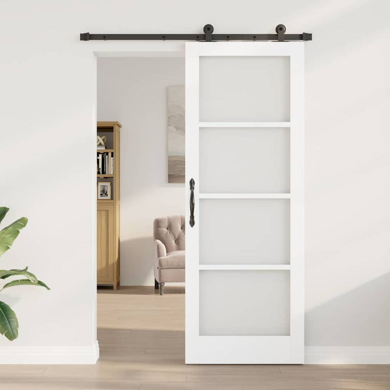 vidaXL Csúszó Ajtó ORKDAL Fehér 78 x 211 cm Fa és fém