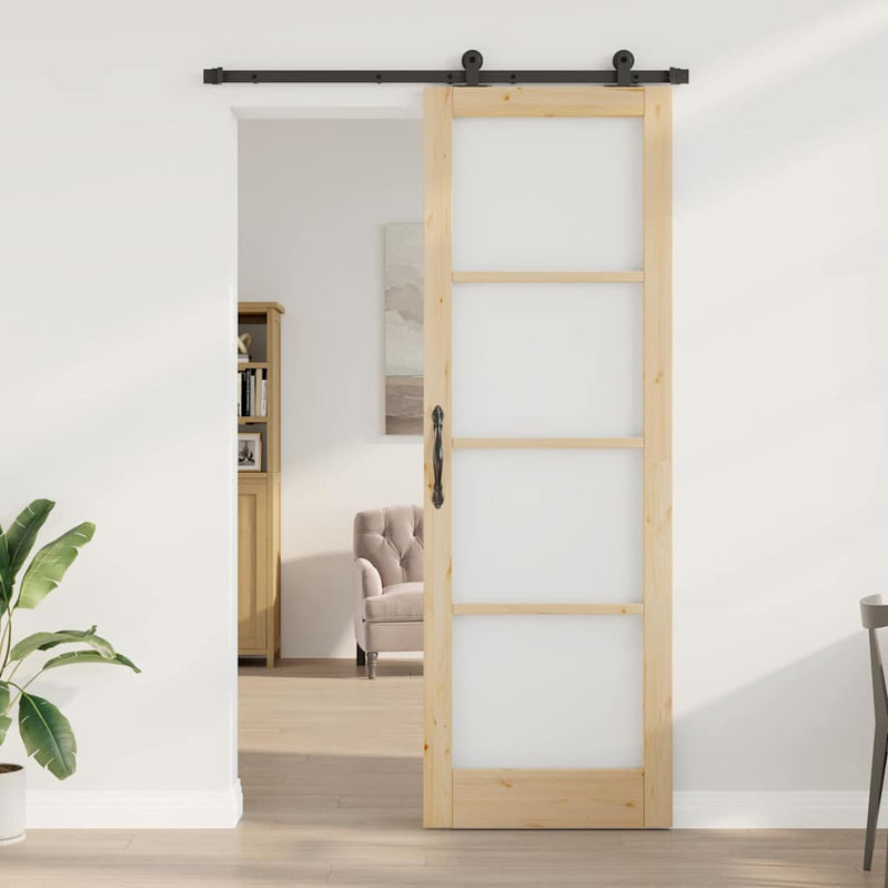vidaXL Csúszó Ajtó ORKDAL Barna 78 x 232 cm Fa és fém