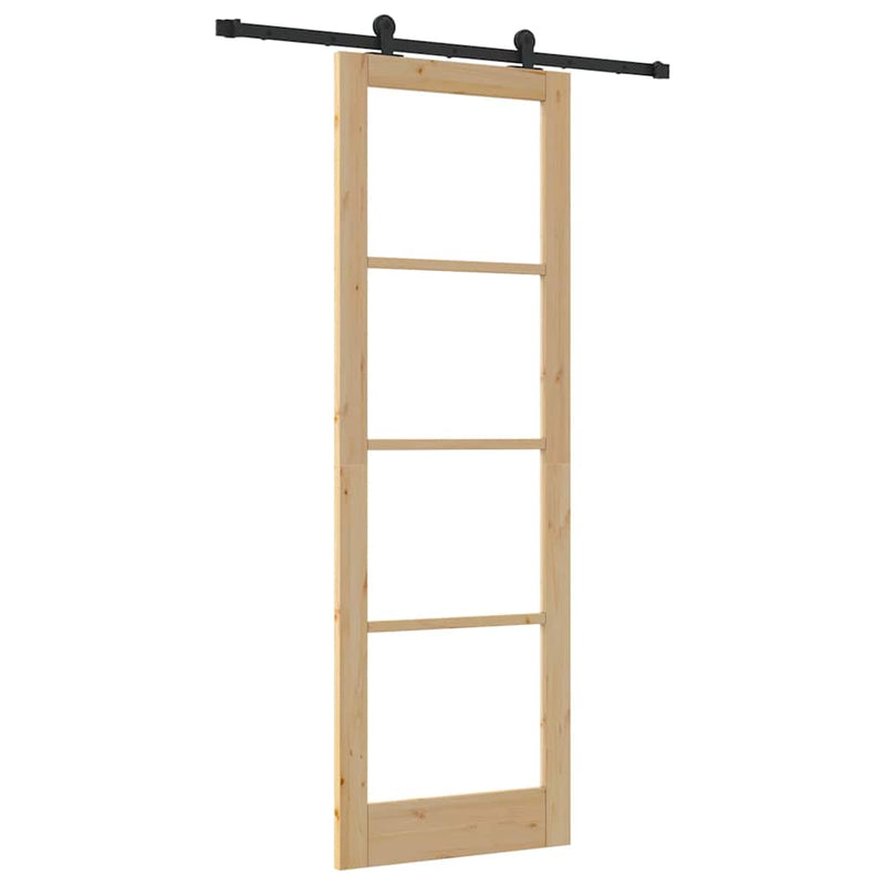 vidaXL Csúszó Ajtó ORKDAL Barna 78 x 232 cm Fa és fém