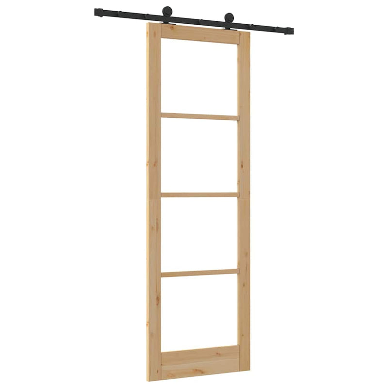 vidaXL Csúszó Ajtó ORKDAL Barna 78 x 232 cm Fa és fém