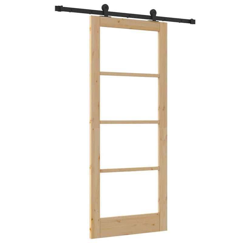 vidaXL Csúszó Ajtó ORKDAL Barna 83 x 202 cm Fa és fém