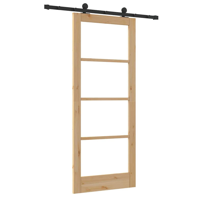 vidaXL Csúszó Ajtó ORKDAL Barna 83 x 202 cm Fa és fém