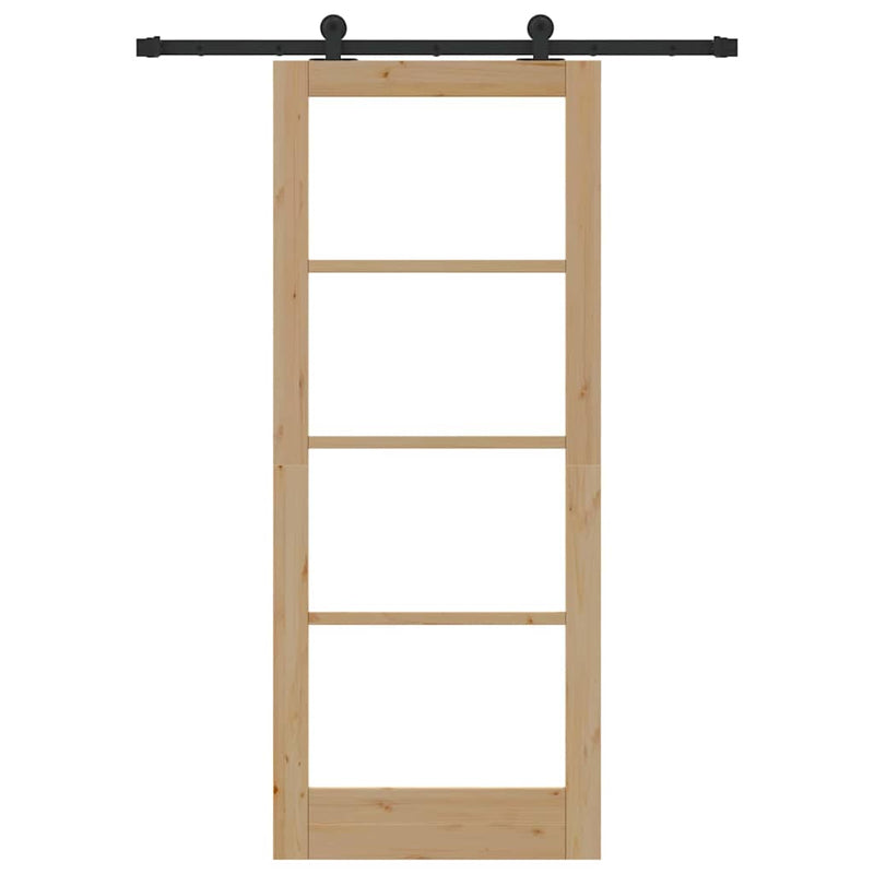 vidaXL Csúszó Ajtó ORKDAL Barna 83 x 202 cm Fa és fém