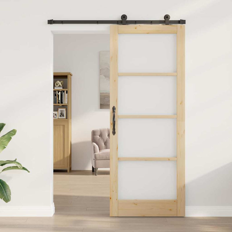 vidaXL Csúszó Ajtó ORKDAL Barna 83 x 211 cm Fa és fém