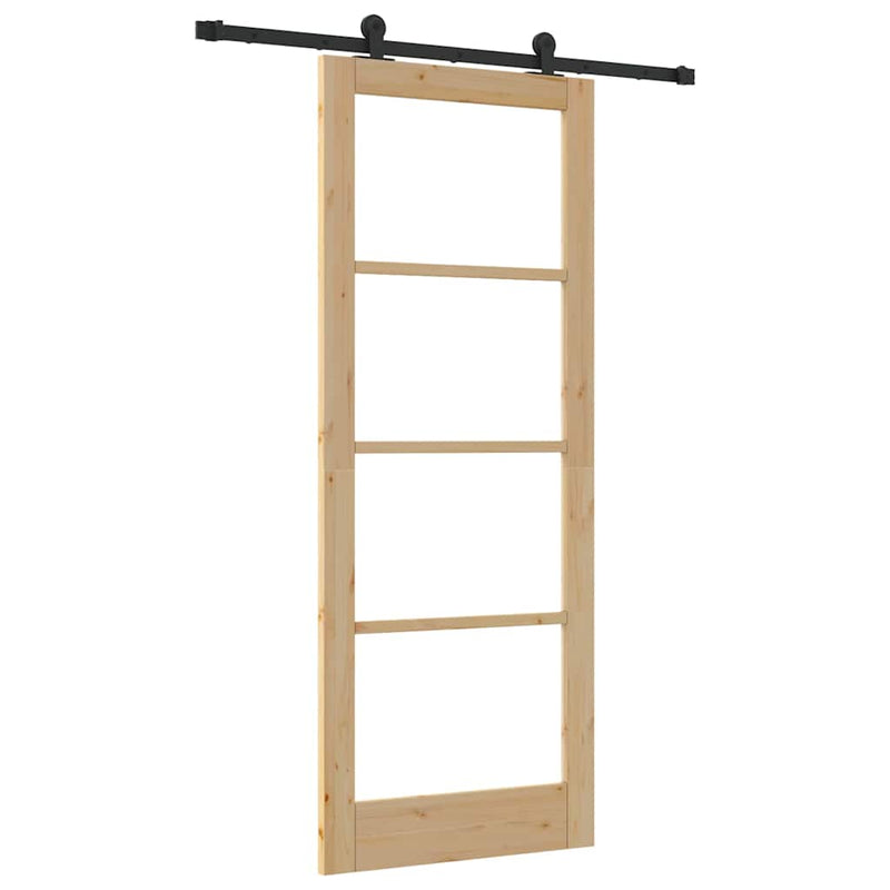 vidaXL Csúszó Ajtó ORKDAL Barna 83 x 211 cm Fa és fém