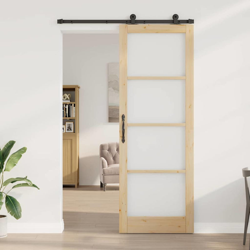 vidaXL Csúszó Ajtó ORKDAL Barna 83 x 232 cm Fa és fém