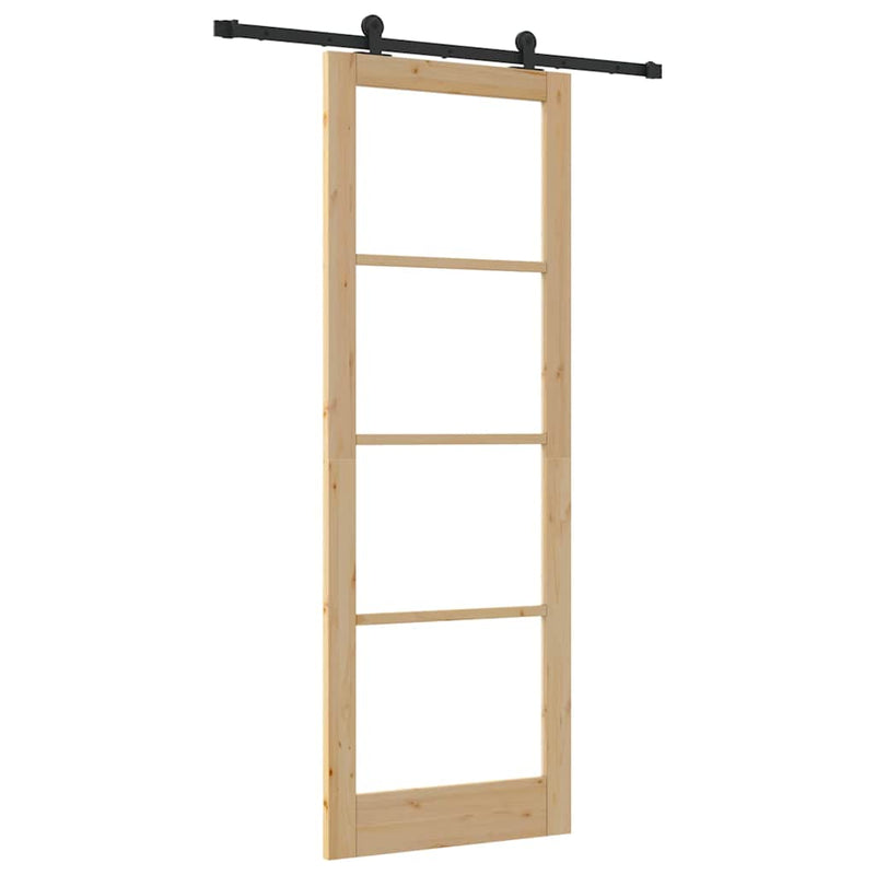 vidaXL Csúszó Ajtó ORKDAL Barna 83 x 232 cm Fa és fém