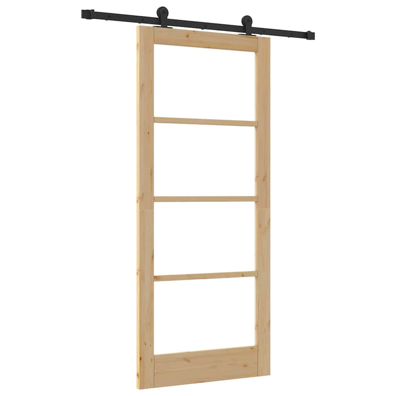 vidaXL Csúszó Ajtó ORKDAL Barna 86 x 198.5 cm Fa és fém