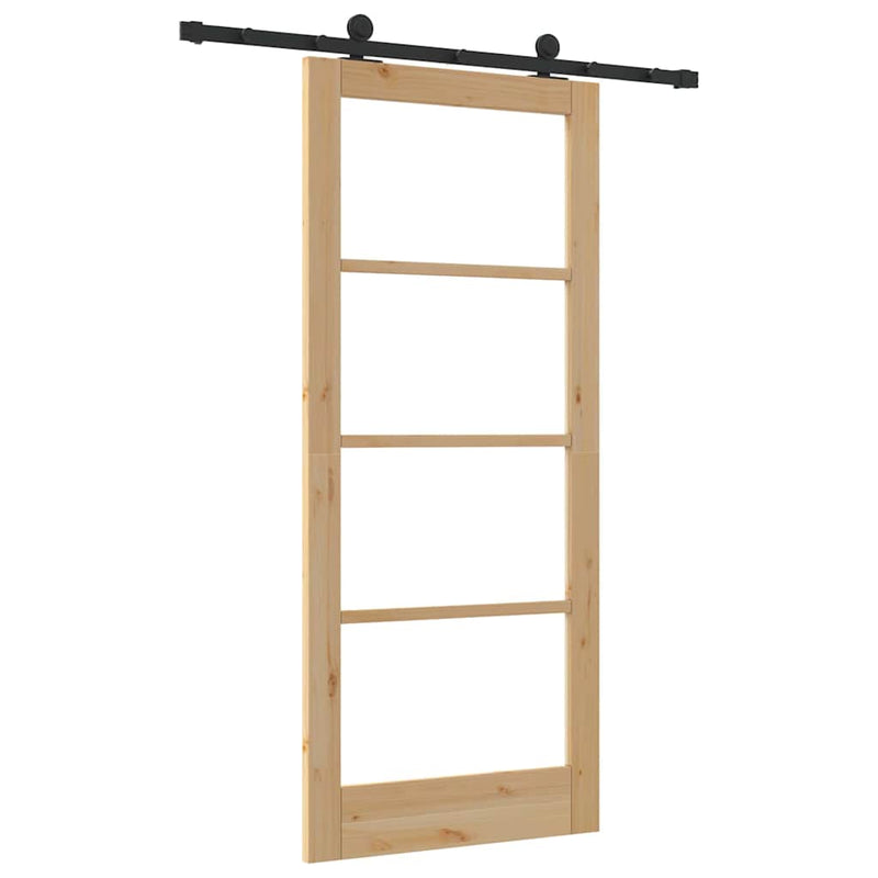 vidaXL Csúszó Ajtó ORKDAL Barna 86 x 198.5 cm Fa és fém