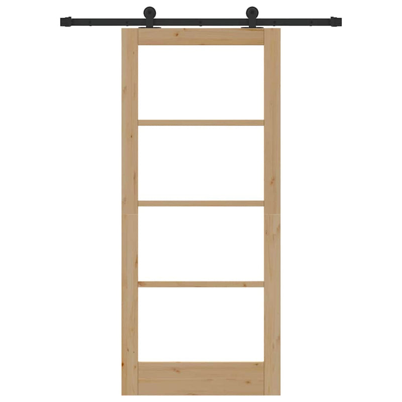 vidaXL Csúszó Ajtó ORKDAL Barna 86 x 198.5 cm Fa és fém