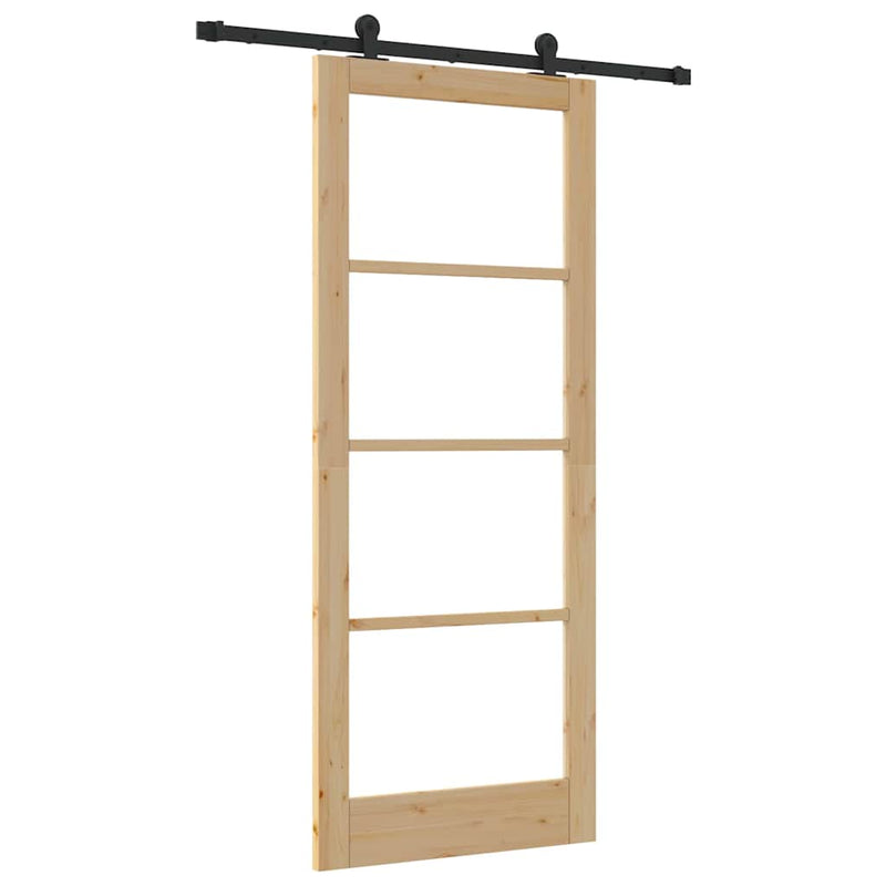 vidaXL Csúszó Ajtó ORKDAL Barna 86 x 211 cm Fa és fém