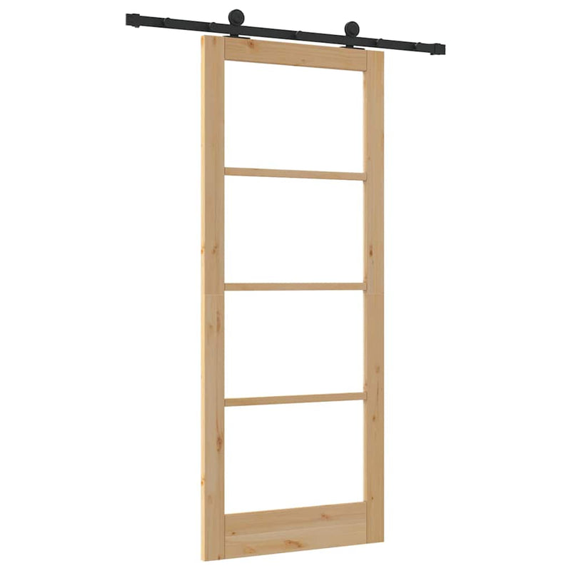 vidaXL Csúszó Ajtó ORKDAL Barna 86 x 211 cm Fa és fém
