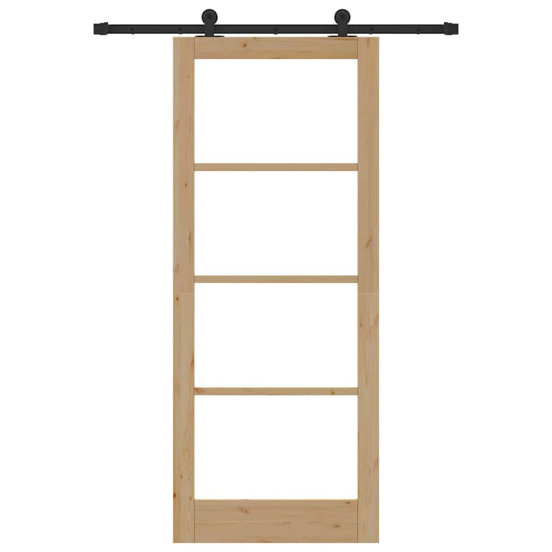 vidaXL Csúszó Ajtó ORKDAL Barna 86 x 211 cm Fa és fém