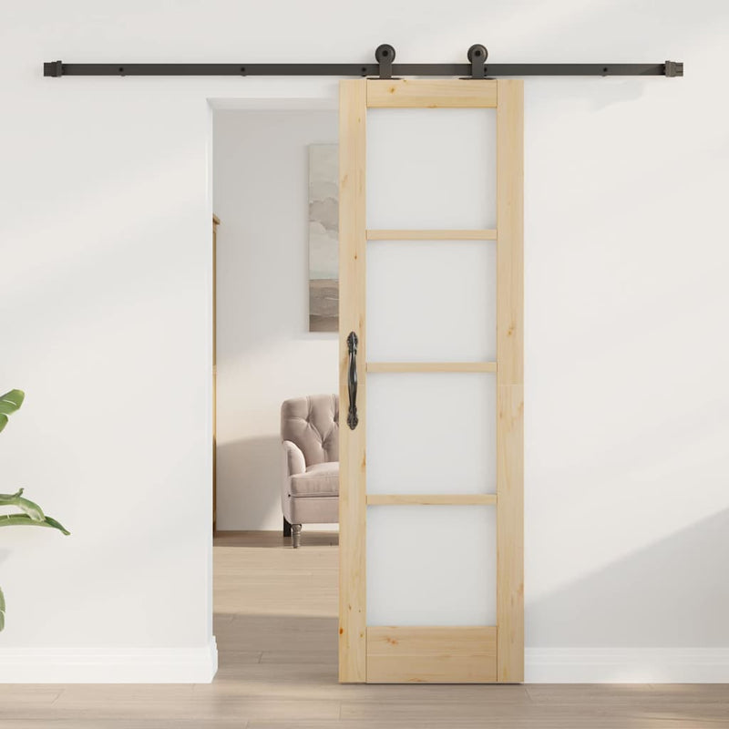 vidaXL Csúszó Ajtó ORKDAL Barna 61 x 198.5 cm Fa és fém