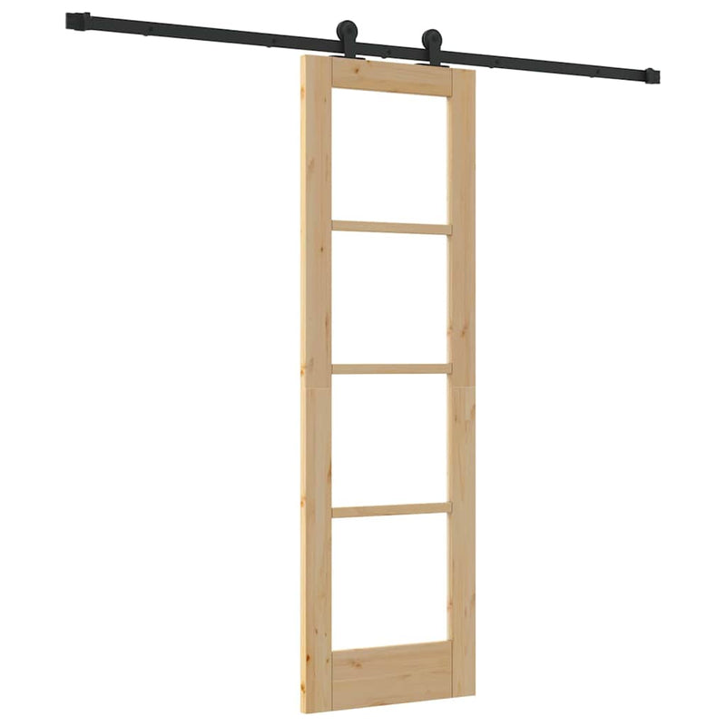 vidaXL Csúszó Ajtó ORKDAL Barna 61 x 198.5 cm Fa és fém
