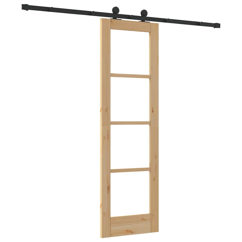 vidaXL Csúszó Ajtó ORKDAL Barna 61 x 198.5 cm Fa és fém
