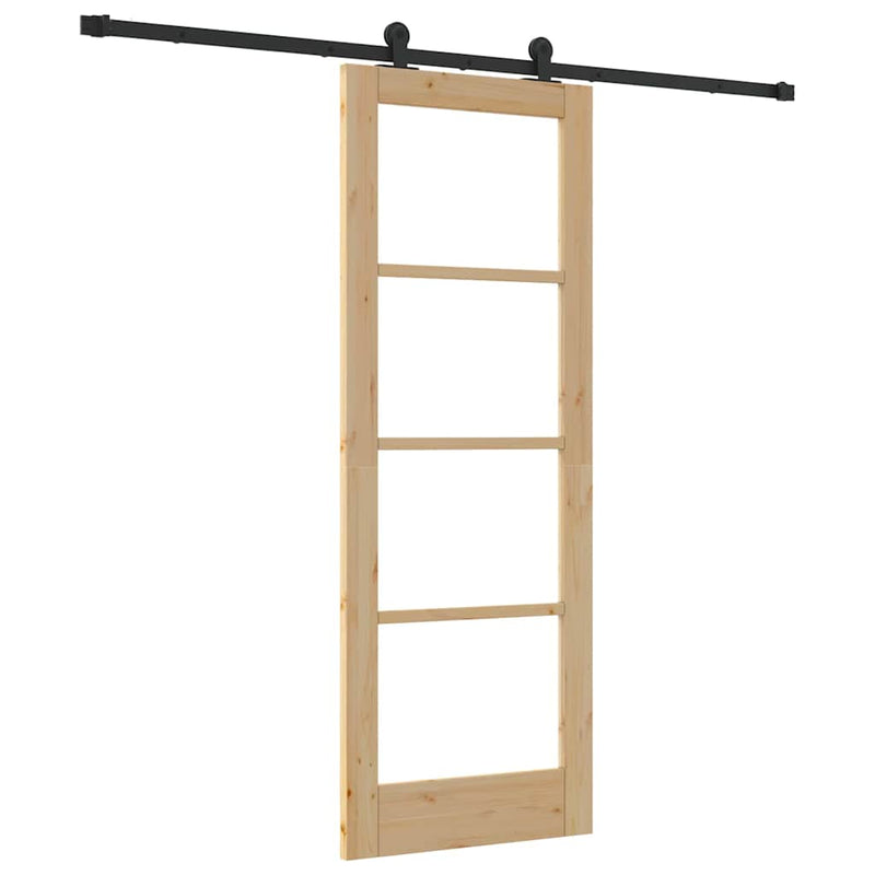 vidaXL Csúszó Ajtó ORKDAL Barna 73.5 x 198.5 cm Fa és fém