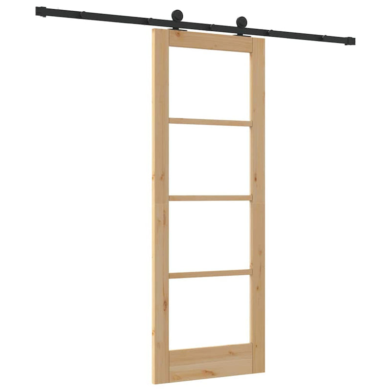 vidaXL Csúszó Ajtó ORKDAL Barna 73.5 x 198.5 cm Fa és fém