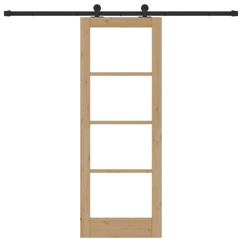 vidaXL Csúszó Ajtó ORKDAL Barna 73.5 x 198.5 cm Fa és fém