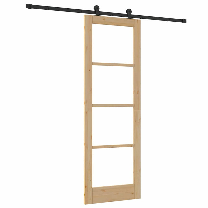 vidaXL Csúszó Ajtó ORKDAL Barna 73.5 x 211 cm Fa és fém
