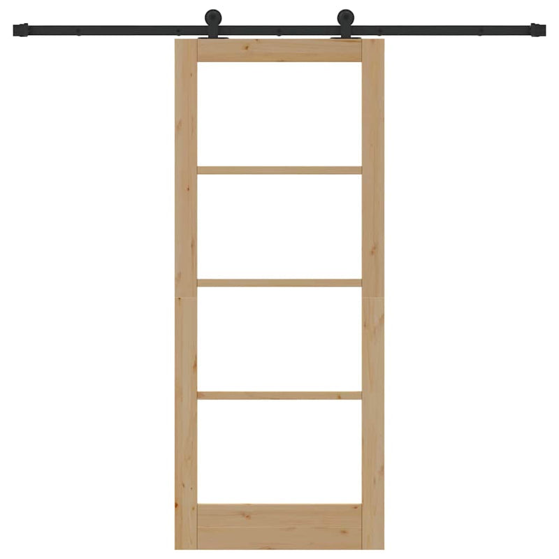 vidaXL Csúszó Ajtó ORKDAL Barna 83 x 202 cm Fa és fém
