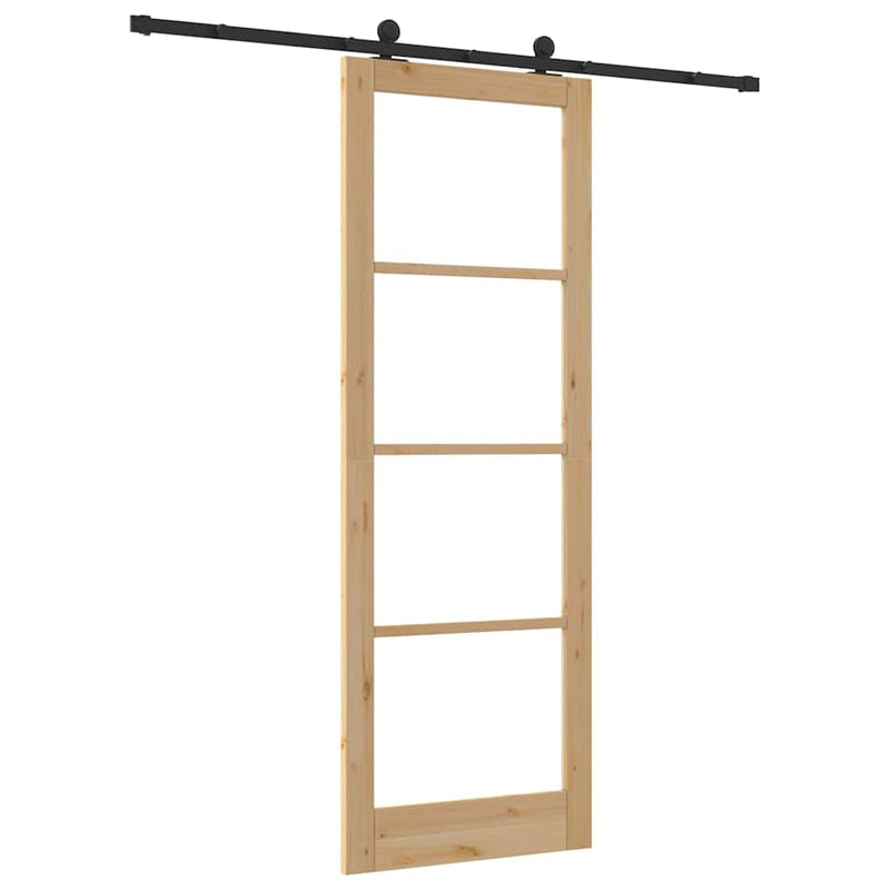 vidaXL Csúszó Ajtó ORKDAL Barna 83 x 232 cm Fa és fém