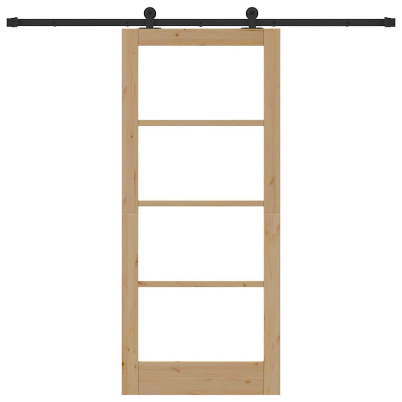 vidaXL Csúszó Ajtó ORKDAL Barna 86 x 198.5 cm Fa és fém