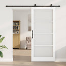 vidaXL Csúszó ajtó ORKDAL Fehér 93 x 211 cm Tömör fenyőfa és üveg
