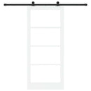 vidaXL Csúszó ajtó ORKDAL Fehér 93 x 211 cm Tömör fenyőfa és üveg