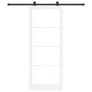 vidaXL Csúszó ajtó ORKDAL Fehér 93 x 232 cm Tömör fenyőfa és üveg