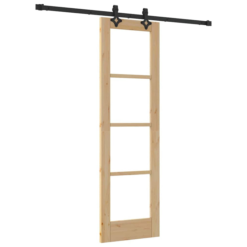 vidaXL Csúszóajtó ORKDAL Barna 61 x 198.5 cm Fa és fém