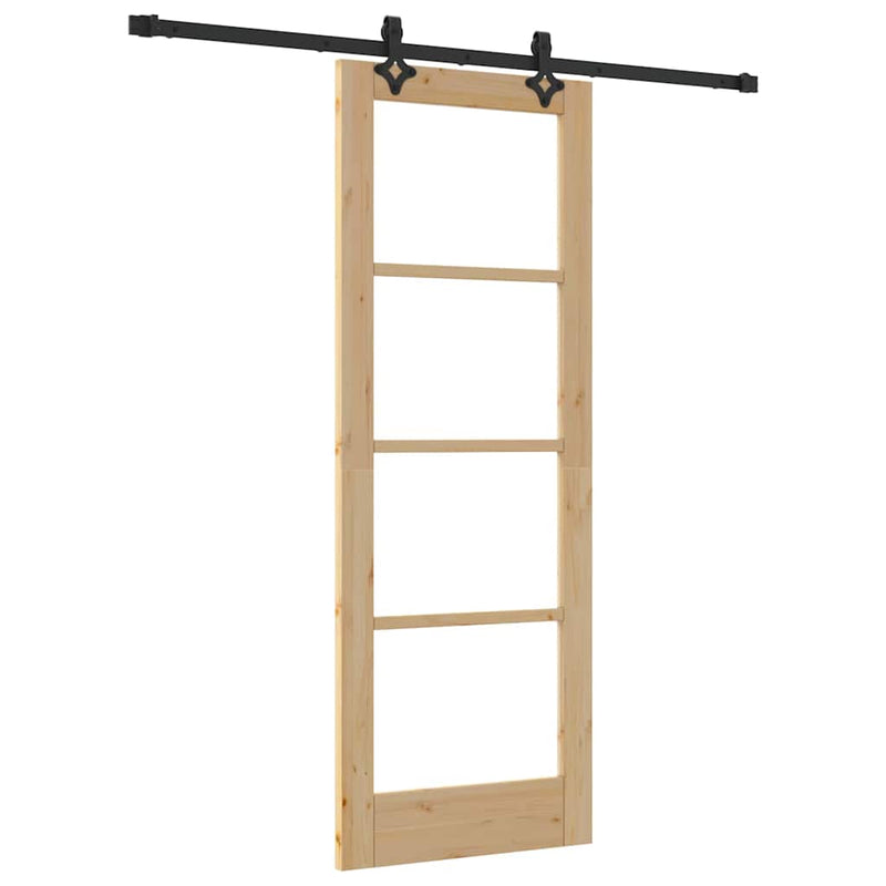 vidaXL Csúszóajtó ORKDAL Barna 73.5 x 198.5 cm Fa és fém