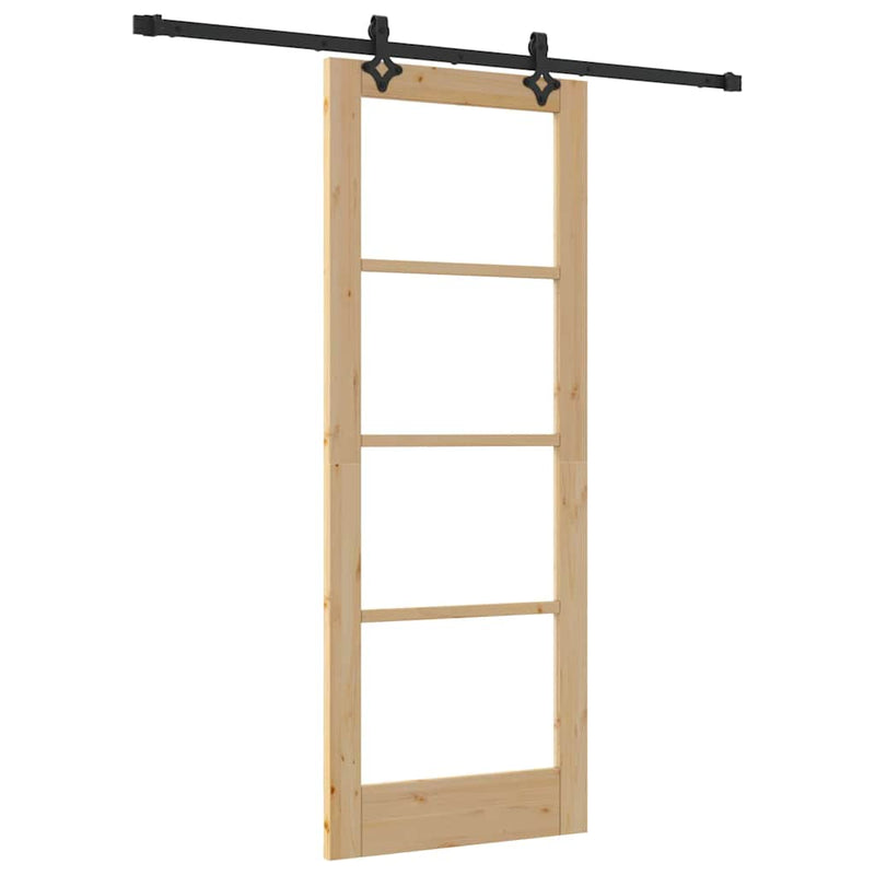 vidaXL Csúszóajtó ORKDAL Barna 78 x 202 cm Fa és fém