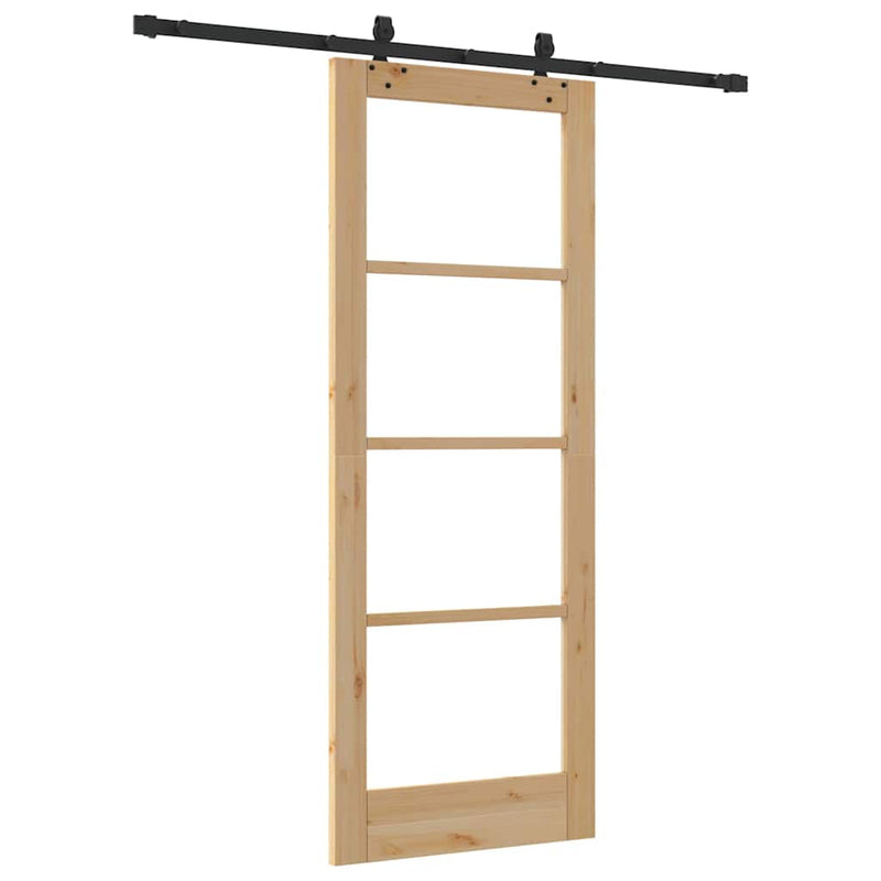 vidaXL Csúszóajtó ORKDAL Barna 78 x 202 cm Fa és fém