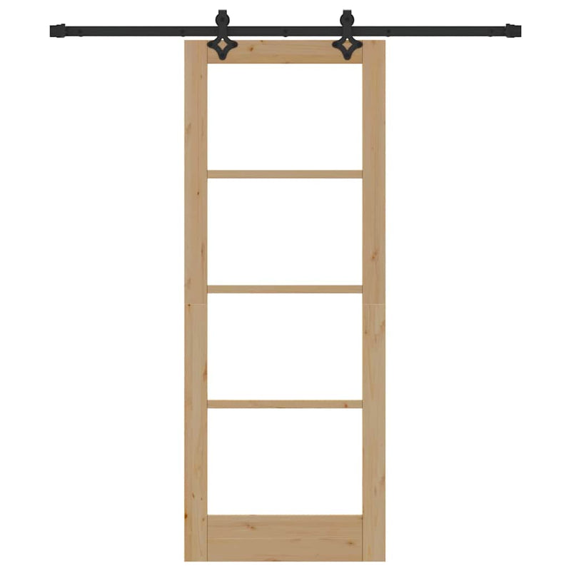 vidaXL Csúszóajtó ORKDAL Barna 78 x 202 cm Fa és fém