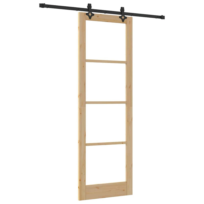 vidaXL Csúszóajtó ORKDAL Barna 78 x 232 cm Fa és fém