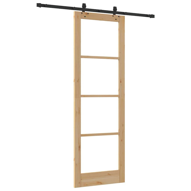 vidaXL Csúszóajtó ORKDAL Barna 78 x 232 cm Fa és fém