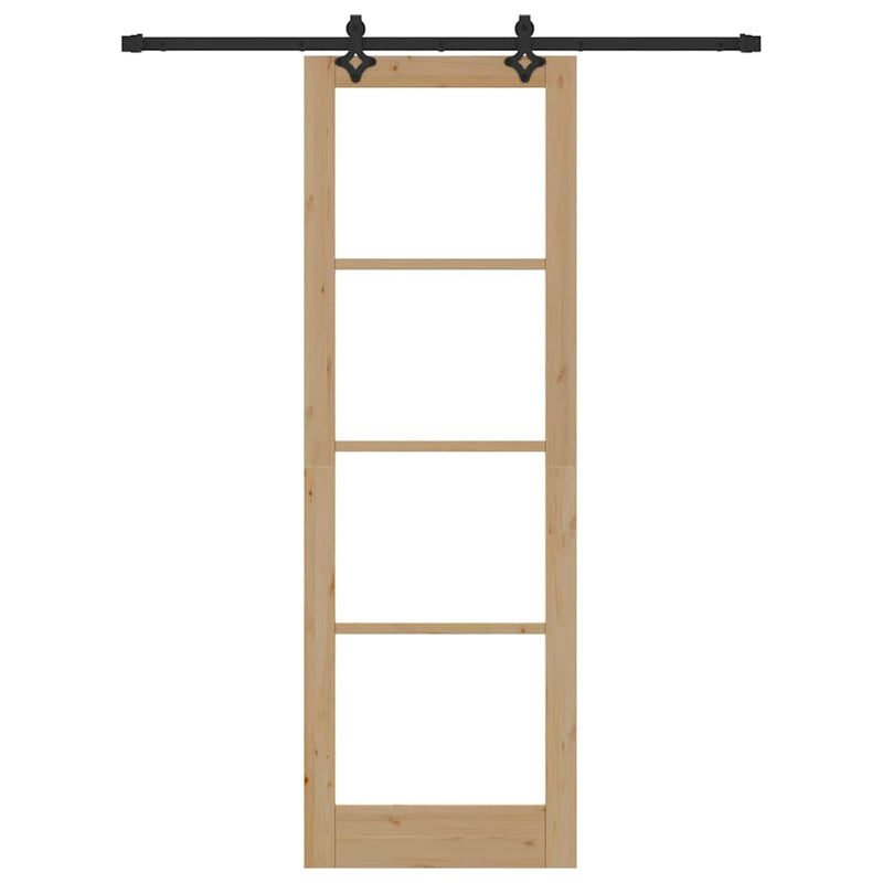 vidaXL Csúszóajtó ORKDAL Barna 78 x 232 cm Fa és fém