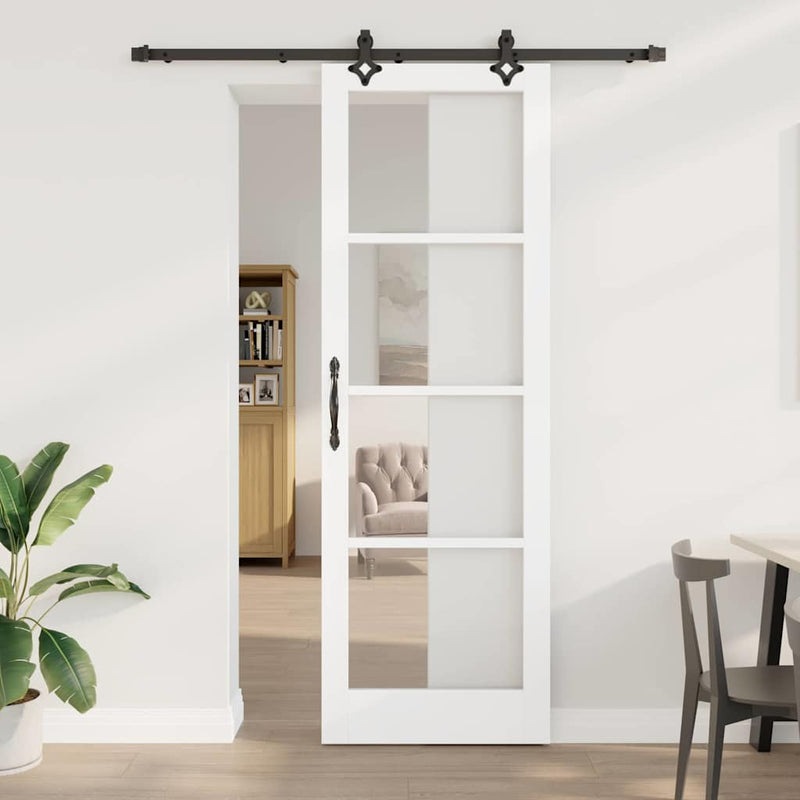 vidaXL Csúszóajtó ORKDAL Fehér 78 x 232 cm Fa és fém