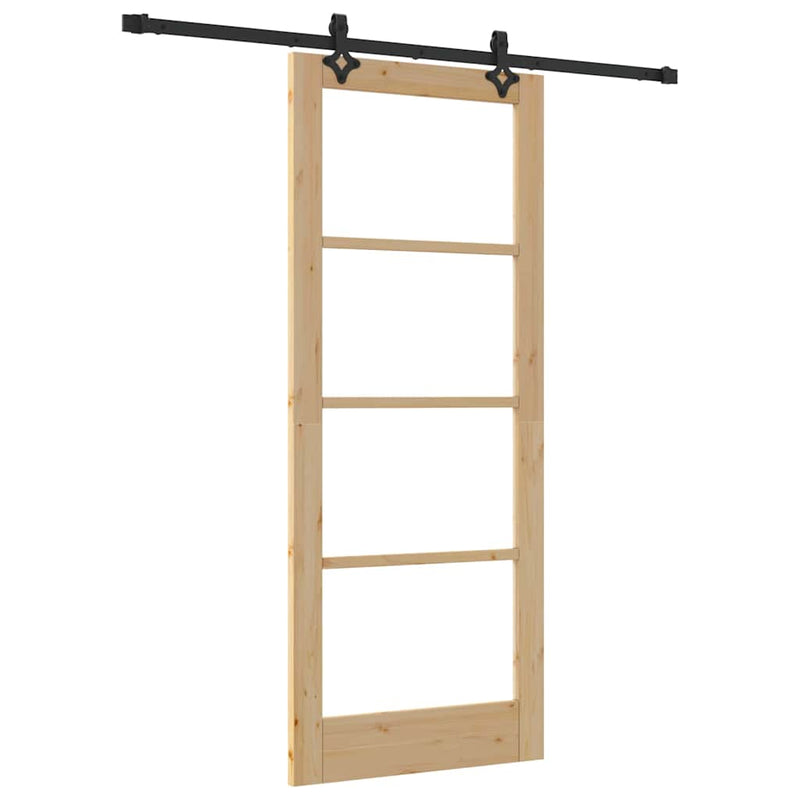 vidaXL Csúszóajtó ORKDAL Barna 83 x 202 cm Fa és fém