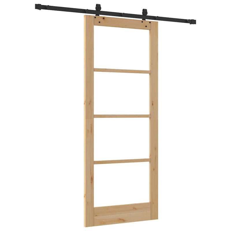 vidaXL Csúszóajtó ORKDAL Barna 83 x 202 cm Fa és fém