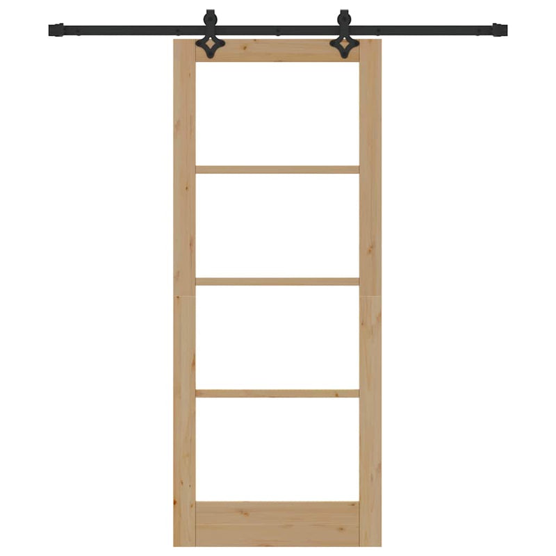 vidaXL Csúszóajtó ORKDAL Barna 83 x 202 cm Fa és fém