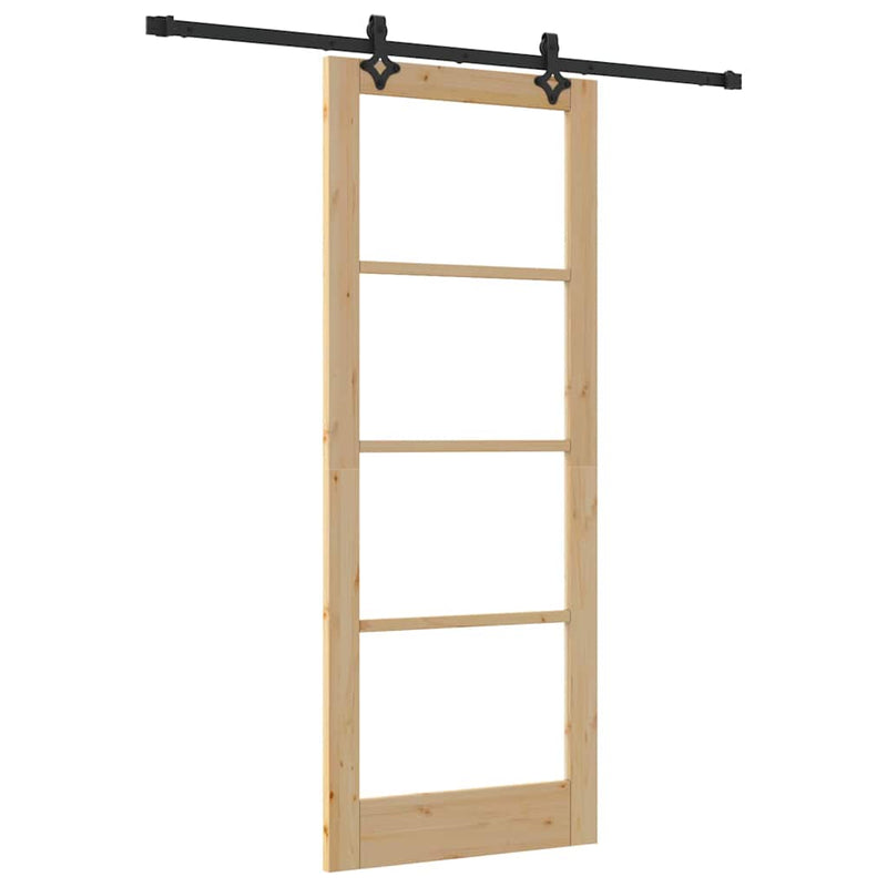 vidaXL Csúszóajtó ORKDAL Barna 83 x 211 cm Fa és fém