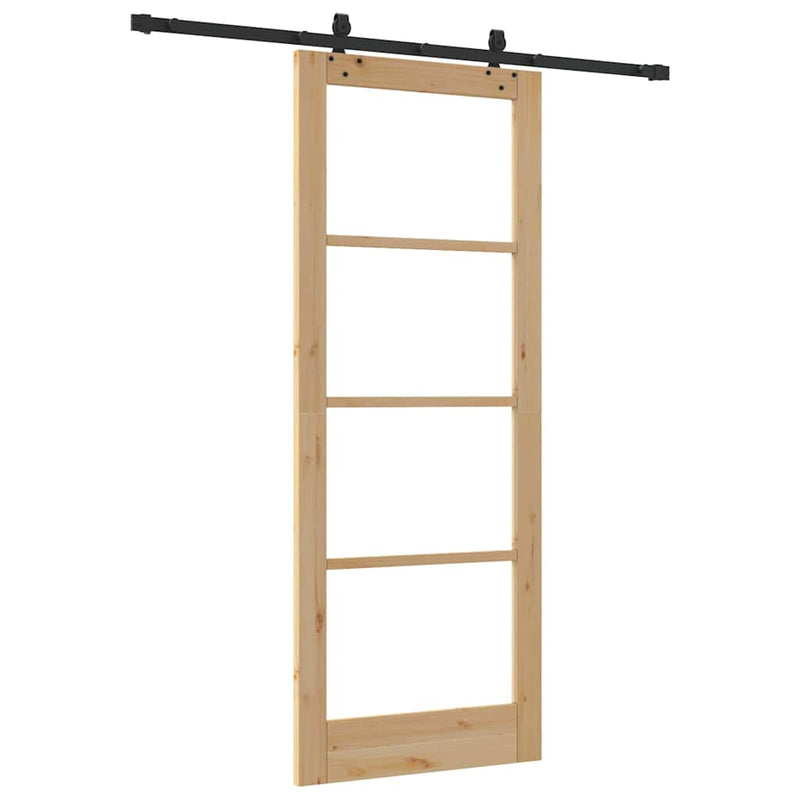 vidaXL Csúszóajtó ORKDAL Barna 83 x 211 cm Fa és fém